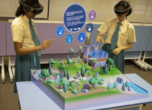 Students in Signapore Using Microsoft Hololens MR