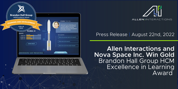 Allen Interactions And Nova Space Win Gold Brandon Hall Group HCM Excellence In Learning Award