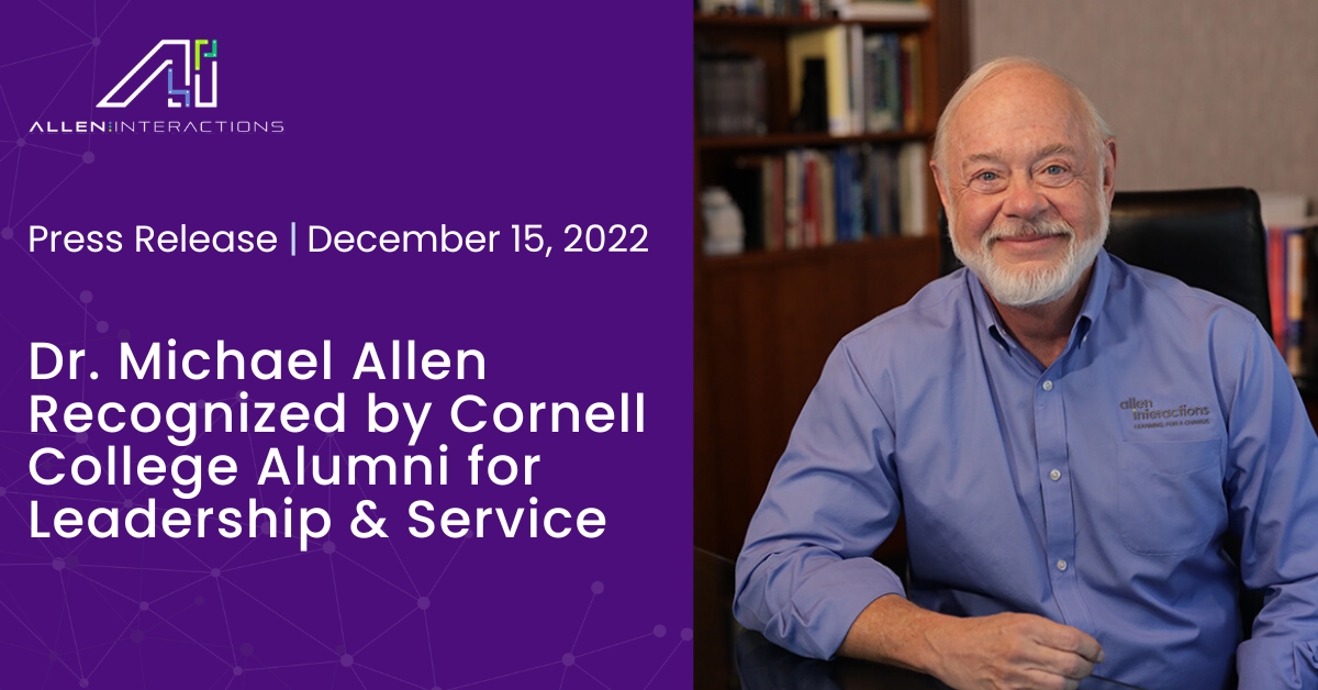 Dr. Michael Allen Awarded Cornell College's Leadership and Service Award