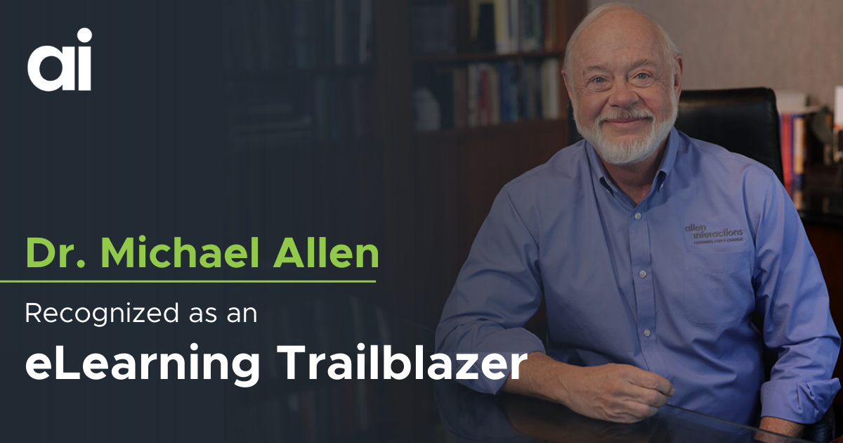 Dr. Michael Allen Recognized as eLearning Industry Trailblazer